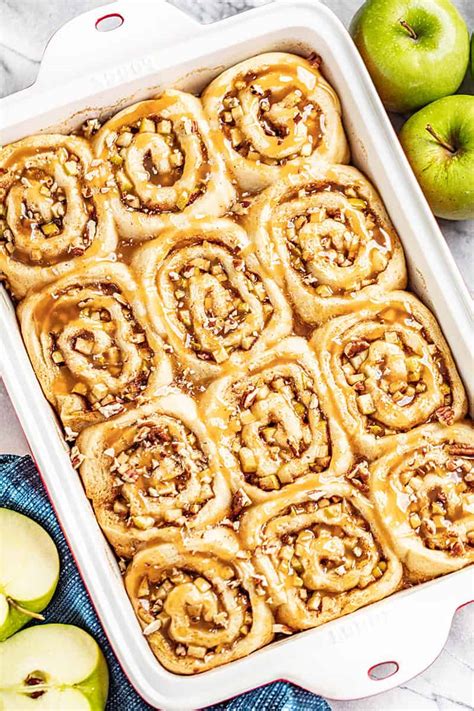 Caramel Apple Cinnamon Rolls The Stay At Home Chef