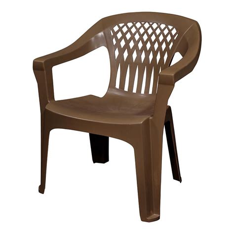 Adams Mfg Corp Earth Brown Resin Stackable Patio Dining Chair