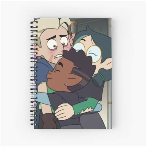 Willow Gus And Hunter Hug The Owl House Spiral Notebook By