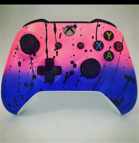 Custom Painted Xbox One Controller Pink Blue Ombré Paint Etsy