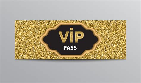 Premium Vector Vip Pass Ticket With Glitter