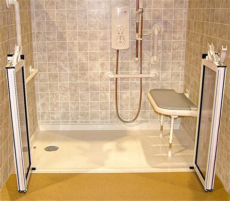 Roll In Handicapped Shower With Barrier Free Shower Base Innovate