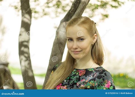 Portrait Close Up Of Young Beautiful Woman Stock Photo Image Of