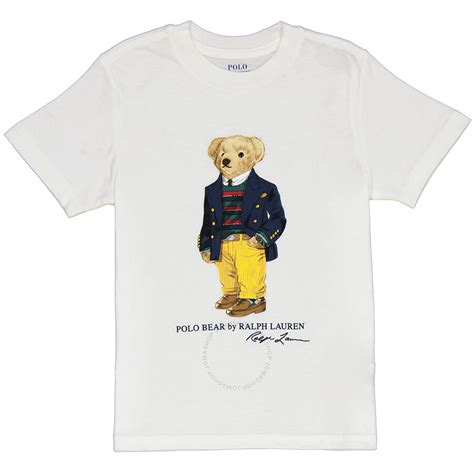 Polo Ralph Lauren Kids Navy Teddy Bear Print Cotton T Shirt Brand Size