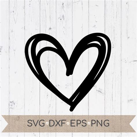 Scribble Heart Svg Sketch Heart Svg Hand Drawn Heart Svg Etsy