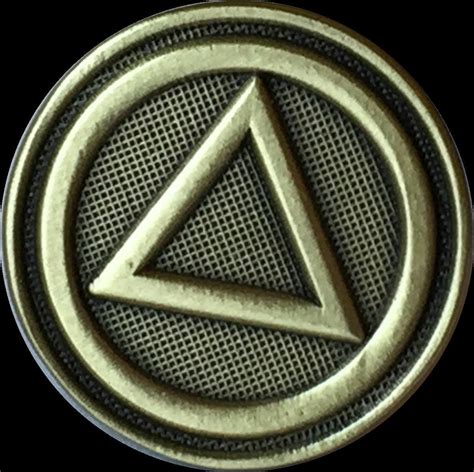 Aa Circle Triangle Lapel Pin Alcoholics Anonymous Sobriety Badge Tie