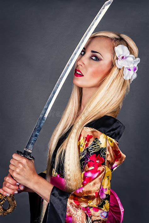 Woman With Samurai Sword Stock Photo Image Of Beautiful 41559956