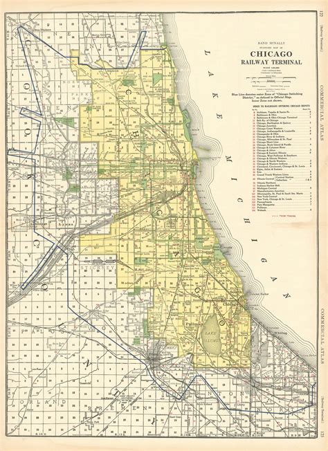 Mcnallys 1928 Map Of Chicagos Railway Terminal By Rand Mcnally And