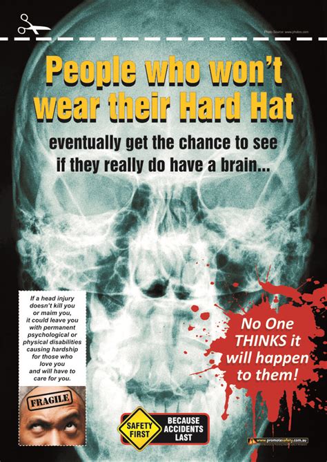 See more ideas about safety posters, health and safety poster, safety slogans. Construction Safety Poster - why to wear a safety helmet hard hat | Safety posters, Health and ...