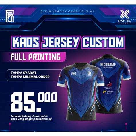 Jual Jersey Baju Gaming Game Esport Custom Full Printing Murah Bisa