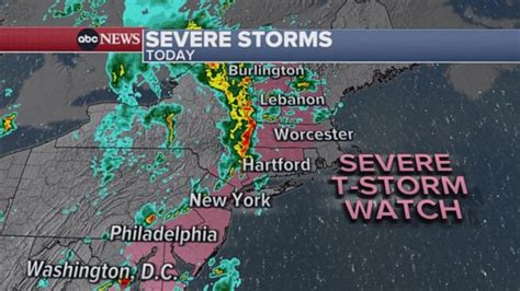 Video Severe Thunderstorm Watches In The Northeast Abc News