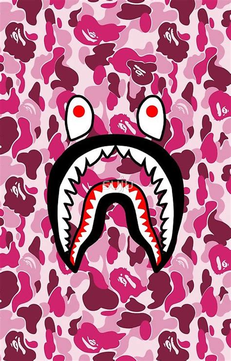 Bape camo, aero, patterns, camouflage, full frame, backgrounds . Shark Face Pink Camo | Bape wallpaper iphone, Bape shark ...