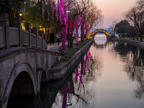 Wallpaper Xihu Hangzhou China Dusk Evening Color Bridge Lake