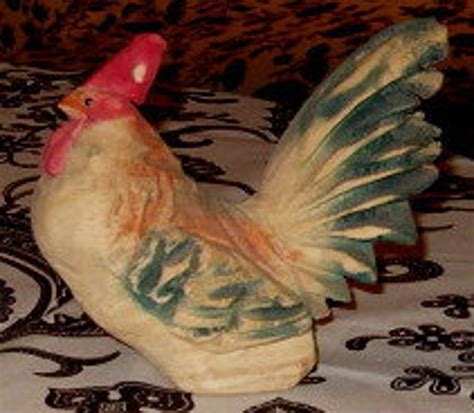 Vintage Wood Chicken Carved Colorful 55w X 5h Etsy