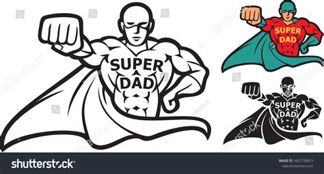 Super Dad Superhero Vector Illustration Stock Vector Royalty Free