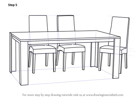 The square can be a variety of sizes, but it should only take up a quarter of the page at most. Learn How to Draw Dining Table with Chairs (Furniture ...