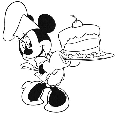 Dibujo de Aniversario de Minnie Mouse para colorear. Dibujos infantiles