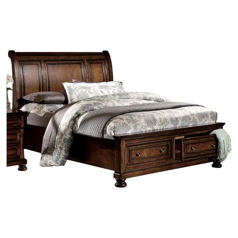 Lexicon Cumberland Drawers Wood Queen Sleigh Platform Bed In Brown Cherry