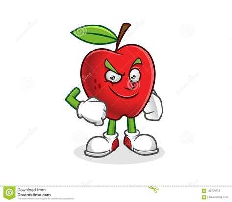 Confident Apple Mascot Vector Of Apple Character Apple Logo Stock