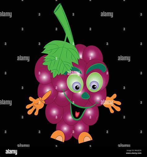 Cheerful Cartoon Grape Character Hi Res Stock Photography And Images