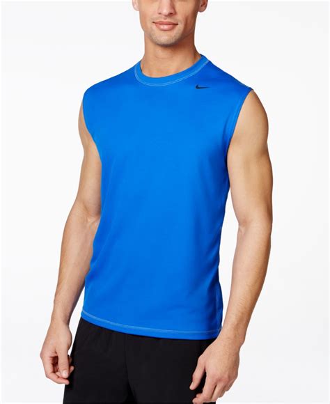 Nike Dri Fit Performance Sleeveless Swim Shirt In Blue For Men Lyst