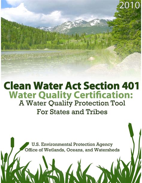 Clean Water Act Section 401 Water Quality Certification A Water Quality Protection Tool For