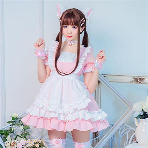 japanese kawaii pink classic maid dress sd00090 syndrome cute kawaii harajuku street fashion