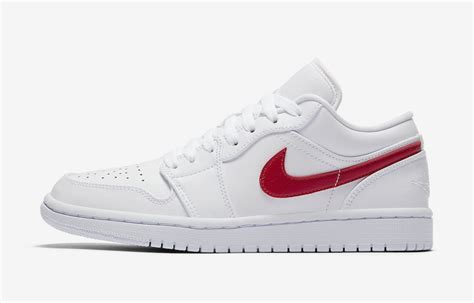 As always, the upper is crafted from layers of leather — both grained and smooth — and features two of. Air Jordan 1 Low White University Red AO9944-161 Release ...
