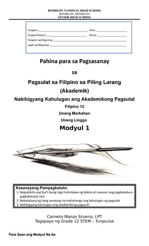 Akademikong Pagsulat Pdf Akademikong Pagsulat Filipino Sa Piling Larang Pagsulat Keller SAHIDA