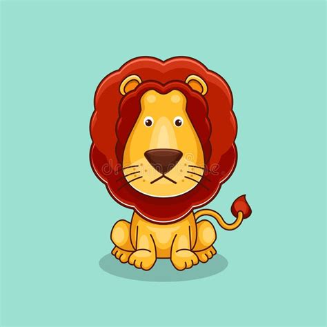 Cartoon Style Cute Lion Design Stock Vector Illustration Of Brand