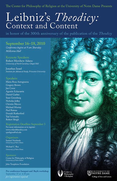 Leibnizs Theodicy Context And Content Conferences And Workshops