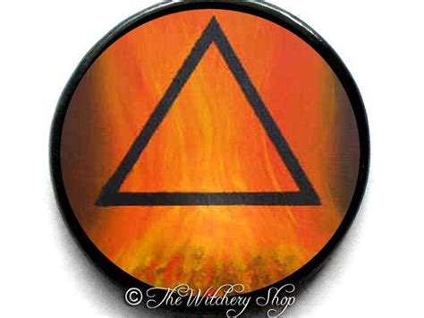 Fire Element Symbol Talisman Amulet Mini Tile Witch Wicca Pagan
