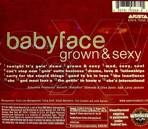 Grown And Sexy Babyface Cd Arista Records 828767056821 Ebay
