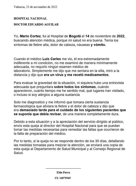 Llᐈ ¿cómo Redactar Una Carta De Reclamación Al Hospital