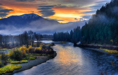Wallpaper Sunset Nature River Sunrise Idaho Swan Valley Images For