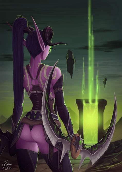 Demon Hunter Pinup By Backmanarts On Deviantart Fantastic Warcraft