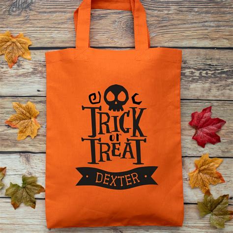 Personalised Spider Trick Or Treat Bag Halloween Bags Stickerscape Uk