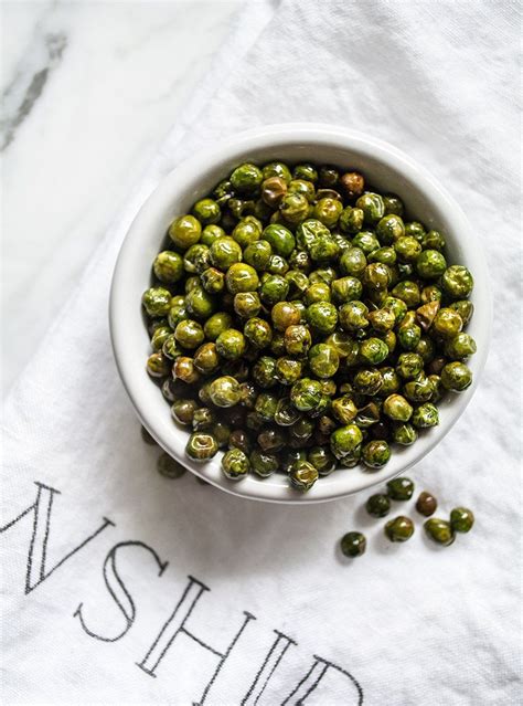 Easy Roasted Salted Green Peas Healthy Snack Lemons And Basil