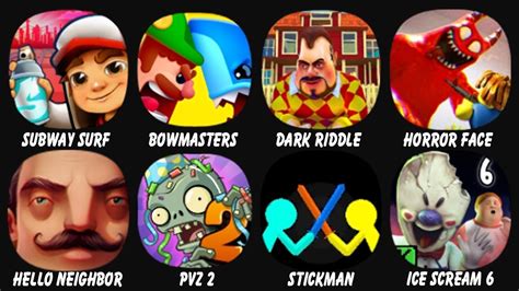 Subway Surf Ultimate Bowmasters Dark Riddle Horror Face Garten