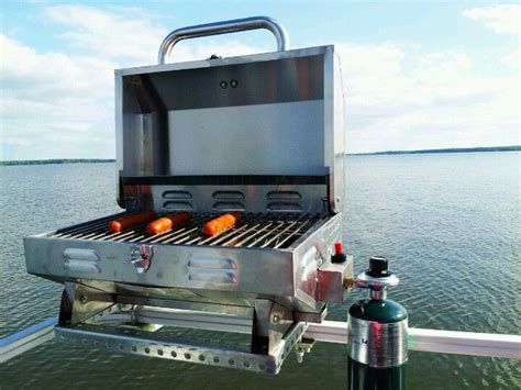 Our Pontoon Grill We Got The Portable Grill From Lowes Then Made A Frame And Mounted It The