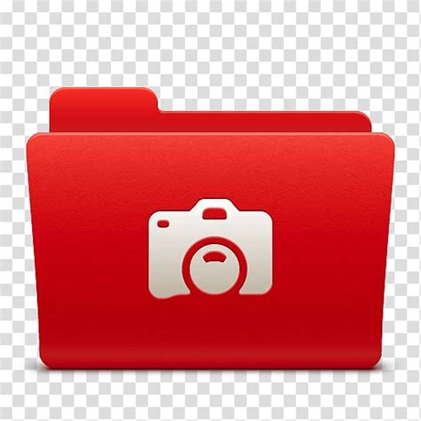 Red Camera Folder Icon Red Rectangle Font Folder Transparent