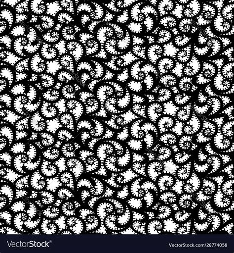Seamless Lace Fabric Texture Black And White Vector Image