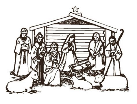 Download High Quality Christmas Clipart Black And White Nativity