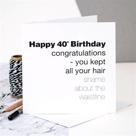 Funny 40th Birthday Card For Men Gc057 Etsy