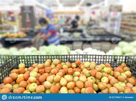 Shopping Inside Supermarket Grocery Section Stock Image Image Of