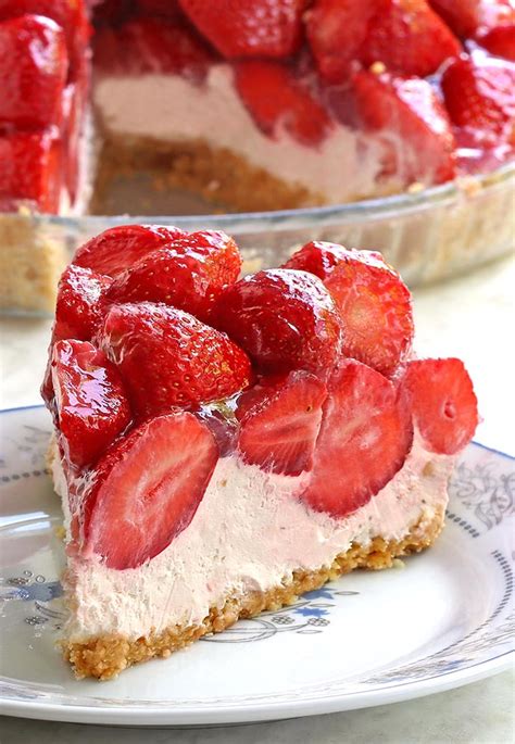No Bake Strawberry Cream Cheese Pie Sugar Apron Recipe Desserts