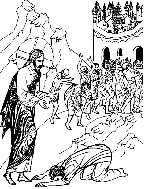 Ten Lepers Coloring Page Coloring Pages