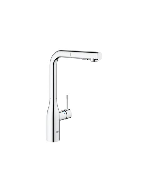 Grohe Silksteel Essence U Spout Pull Out Spray Kitchen Tap Polished