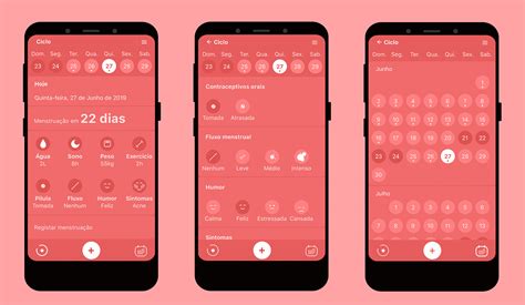 a period tracking app behance