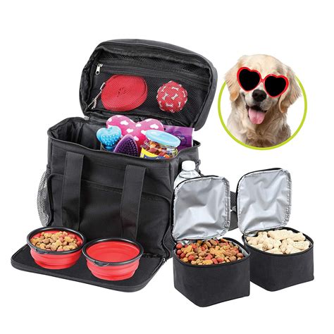 Bundaloo Dog Travel Bag Accessories Supplies Organizer 5 Piece Set With